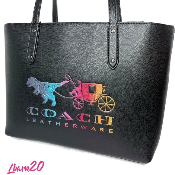 Coach Handbags - Coach Rexy T-Rex Heritage Carriage Ombré Multi-Colored Central Tote Rare Bag NWT